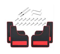car mud flaps, Parafanghi universali for auto, parafanghi anteriori e posteriori in PP, compatibili con auto, SUV, fuoristrada, camion, accessori for auto,for No Need to Drill Holes Set of 4(4pcs Red
