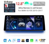 Car Multimedia Player 12.8" 2400*900 Android 14 Snapdragon 665 Wireless Carplay AutoRadio For BMW X3 F25 for BMW X4 F26 2010-2013 Audio Stereo Screen GPS Navigation Head unit