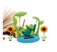 Car Ornament - Sunflower Turtle Solar Powered Interior Decoration Accessory | Animal Toy Display With Moving Design for Fun Decorative Style | Suitable For Truck Vehicle Pickup Scooter Center