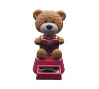 Car Ornaments for Dashboard, Solar Powered Bear Dashboard Decorations, Renewable Energy Innovation, Dancing Shaking Head Toys, Small Animal Figurines, Desk Accessories for Auto and Home, 11x5cm
