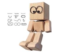 Car Ornaments For Dashboard - Wooden Toy, Cute Auto Ornament | Fun Wobble Doll with Moving Joints Travel Companion Gift Display Figure for Car Dashboard, Desk Decor, Creative Gift for Drive