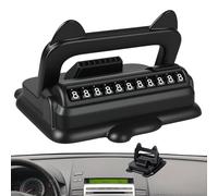 Car Parking Number Plate - Temporary Contact Card for Vehicles | with Rotatable Display, Foldable Design, Quick Reference Tool for Parking Lots, Garage, Office White Finish 4.53x1.38 in