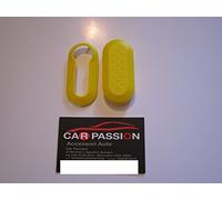 Car Passion Cover Chiave Guscio Compatibile con Fiat 500 Punto Evo Bravo Panda 500L Lancia Y YPSILON MUSA Delta SCOCCA (Giallo)