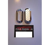 Car Passion Cover Chiave Guscio Compatibile con Fiat 500 Punto Evo Bravo Panda 500L Lancia Y YPSILON MUSA Delta SCOCCA (Argento)