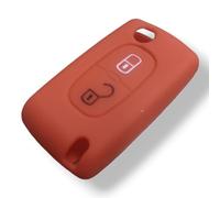 Car Passion Cover Guscio Chiave Compatibile Con Citroen C2 C3 C4 C5 Nemo Peugeot 207 208 307 308 407 408 Silicone Gomma 2 Tasti Portachiavi Custodia Morbido Protezione Telecomando Auto (Rosso)