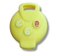 Car Passion Cover Guscio Chiave Compatibile con Smart 451 Fortwo Forfour Silicone Gomma 2 Tasti Portachiavi Custodia Morbido Protezione Telecomando (Giallo)