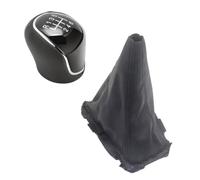 Car Passion Cuffia Leva Cambio Manuale + Pomello Compatibile con Ford Focus MK3 2012-2016 Cambio Manuale Set Completo Ricambio Auto (6 marce)