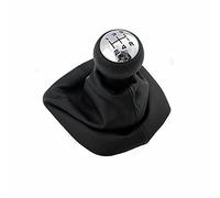 Car Passion Cuffia Leva Cambio Manuale + Pomello + Ghiera Telaio Cromato Compatibile con 307 308 607 608 - C3 C5 Cuciture Nere 5 Marce Set Completo Ricambio Auto