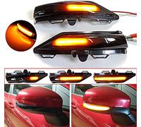 Car Passion Indicatore di direzione Freccia Specchietto laterale LED Compatibile con Ford Fiesta MK8 2019> e Puma Luce Dinamico Progressivo Fumè Nero Side Marker Dynamic
