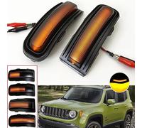 Car Passion Indicatore di direzione Freccia Specchietto laterale LED Compatibile con Renegade Luce Dinamico Progressivo Fumè Nero Side Marker Dynamic (Per Renegade)