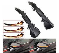 Car Passion Indicatore di direzione Freccia Specchietto laterale LED Compatibile con Seat Leon III 2013-2019 Ibiza 6F 2017-2020 Arona 2017-2019 Luce Dinamico Progressivo Fumè Nero (Seat)