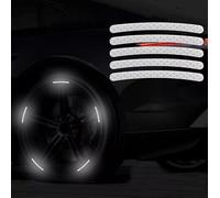 Car Passion Set Adesivi Cerchi Ruote Auto Moto Bicicletta Monopattino Gomme Rifrangenti Riflettenti Fosforescenti Cerchioni Decorazione Strisce Adesive Massima Sicurezza al Buio Notte (20 Pz Bianco)