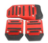 Car Pedal Set Copripedali 3 Pezzi Universali Antiscivolo Per Pedale Del Cambio Automatico In Alluminio, Freno E Acceleratore, Accessori Per Interni Auto(Red)