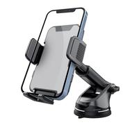 Car Phone Holder - ABS 7.5x11.3x16.2cm Black | Supporto per presa d'aria per parabrezza per cruscotto, base mobile con rotazione di 360 gradi con forte aspirazione, accessorio per auto per smartphone