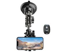 Car Phone Holder - Adjustable ABS 12x8cm | Universal Cell Phone Holder For Car With Strong Suction Cup Base | Versatile Anti-Shake Stand For Dashboard | Compatible With All Smartphones And Cars