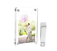Car Photo Holder - Magnetic Dashboard Display & Visor Clip Organizer | Stainless Steel Frame with Secure-Grip Magnet for Family Pictures, Polaroids and Mementos