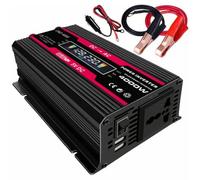 Car Power Inverter 12v a 220v 4000w con Display Lcd Nero | Convertitore per Display Lcd per Auto, Doppia USB 4, 2a, Ventola Intelligente e Protezioni Multiple
