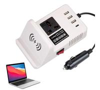 Car Power Inverter - ABS 12V/24V DC to 220V AC 200W Universal Vehicle Inver | Wireless Charging And -Function Power Outlet | Portable Car Converter For Cars, SUVs, Trucks, RVs And General Vehicle Us
