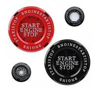 Car Push Start Button Cover, Universal Car Engine Start/Stop Push Button Protective Cover,Aluminum Spin One Key Start Button Cover Lgnition Decor for Car And Some Motorcycle (2pcs)