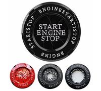 Car Push Start Button Cover, Universal Car Engine Start/Stop Push Button Protective Cover,Aluminum Spin One Key Start Button Cover Lgnition Decor for Car And Some Motorcycle (Black)