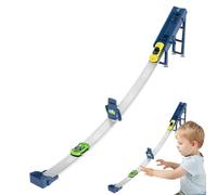 Car Ramp Race Toy, Educational Track Toy with 2 Small Car and Catapult Launcher, Interactive Learning Vehicle Slide Play Set for Toddler Boys Girls Indoor Birthday Party Fun