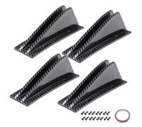 Car Rear Lip Spoiler - Glossy 4Pcs Shark Fin Diffuser Kit Universal Bumper Protection Trim | Aerodynamic Styling Accessory Enhances Stability Performance Modified Cars Exterior Upgrade