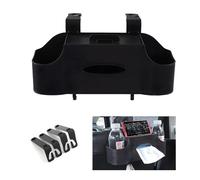 Car Rear Seat Poggiatesta Multifunzione Organizzatore, Grande Capacità/Tipo Sospeso, Installazione a Scatto Mobile, Pelle In Microfibra + Abs, Gancio + Contenitore + Scatola per Fazzoletti + Supporto