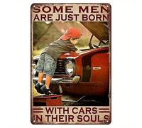 Car Repair Boy Born With Cars In Their Soul Targa in metallo per casa cucina Barth Garden Art Wall Decor Poster 40,6 x 30,5 cm