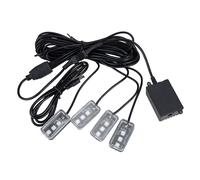 Car RGB USB 12 LED Light Strip Interior Atmosphere Neon Lamp Remote Control Part