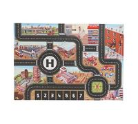Car Rugs For Kids - Educational Road Rug Play Mat, 33x22 Inch City Street Design Carpet, Soft And Durable, Non-Slip Backing | Fun Activity Playmat Toy Cars, Trucks, Room Floor Learning