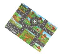 Car Rugs Kid, City Road Play Mat 83x57cm/32.68x22.44 inches Traffic Map Carpet Rug Toy Cars, Soft Kids Plays Mats with Streets and Buildings for Indoor Floor Playroom Game Nylon