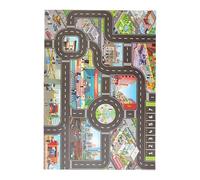 Car Rugs Kid, City Road Play Mat 83x57cm/32.68x22.44 inches Traffic Map Carpet Rug Toy Cars, Soft Kids Plays Mats with Streets and Buildings for Indoor Floor Playroom Game Nylon