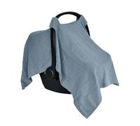 Car Seat Cover, Canopy Cover, Breathable Nursing Covers, Stretchy Multi-Use Fabric, Full Coverage Privacy Shield, Pattern, for Travel Airport Outdoor Use, 20x7x2cm 130g Blue Gauze