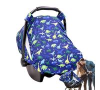 Car Seat Cover for Kids, Travel Seat Carrier Canopy, Kick-Proof Nursing Cover with 2-Layer Window, Breathable Fabric, Adjustable Fit, Perfect to Boys, Girls, and