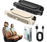 Car Seat Fan Rechargeable,Usb Car Headrest Cooling Fan with 3 Speeds,Angle Adjustable Portable Ventilation Fans 3000mah,for Hot Weather Automotive Driver Auto Road Trip Vehicle Long Drive (SET B)