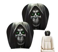 Car Seat Headrest Cover 2-Piece, Universal Elastic Spooky Breathable