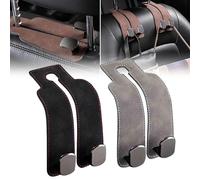 Car Seat Hooks for Headrest, Tekiep Car Seat Hooks, Car Seat Back Double Hook, Car Seat Back Storage Hook - Double Hook Holder for Convenient Storage (Black+Gray)