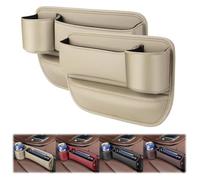 Car Seat Storage Box,Leather Car Organizer,PU Leather Organizer | for Q7 4L 7-Seat 2005-2015, for Car Seat, for Storage(Beige)