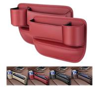 Car Seat Storage Box,Leather Car Organizer,PU Leather Organizer | for Q7 4L 7-Seat 2005-2015, for Car Seat, for Storage(Red)