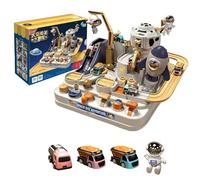 Car Spaces Adventure Toys - City Rescue Playsets giocattolo con 3 mini auto e 1 astronauta | Race Tracks giocattolo per auto da 3 a 5 anni, regalo di compleanno per 3 a 5 anni