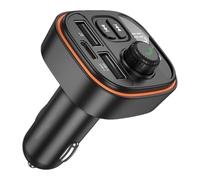 Car Splitter Adapter, Compact Wireless Multifunctional Audio Transmitter and Cell Phone Charger, Trendy Music Stereo Connector for Auto, Truck, and Travel Use 3.15x1.77x1.97 Inches