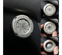 Car Start Button Cover Auto Motociclo Pulsante Start Stop Button Cover Coperchio Interruttore Accensione, Pulsante di Avviamento (argento)