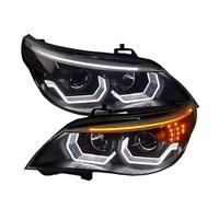 Car Styling Compatibile for Bmw E60 2003-2010 530 523i 530i Fari A LED DRL Indicatori di direzione dinamici Lampada Angel Eye Lente del proiettore Accessori(03-08,With LED bulb)