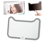 Car Sun Visor Vanity Mirror with LED Lights, Dimmable Touch Control Clip-on Automobile Makeup Mirror, Rechargeable Portable Vehicle Cosmetic Mirrors for Women