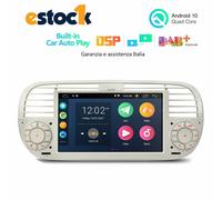 CAR TABLET BIANCO Fiat 500 autoradio Android 14 4G RAM + 32G ROM wi-fi GPS 7"