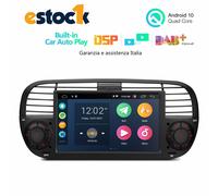 CAR TABLET NERO PER FIAT 500 AUTORADIO ANDROID 13 4G RAM + 32G ROM WI-FI GPS 7"