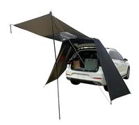 Car Tailgate Tent | 190T Polyester Silver-Coated 190×130cm Waterproof SUV Rear Trunk Awning With Support Poles | Windproof Double-Layer Portable Camping Shelter For Outdoor Travel & Adventure