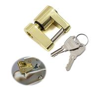Car Trailer Gancio di traino Lucchetto per Rimorchio Serratura 1/4 Pollici Accessori Rimorchio Antiruggine e Antifurto con 2 Chiavi in Lega di Zinco adatti per Camper Fuoristrada Auto-Oro