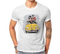 Car Tshirt for Men Lupin The Third Daisuke Jigen Gentleman Thief Anime Clothing Style T Shirt Soft Print Loose White L