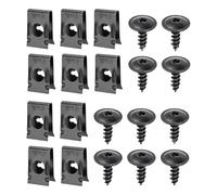 Car U Clips And Screws Kit - Metal Rustproof Automotive Fasteners Set For Bumper, Dashboard, Door Panel, Interior Trim Repair, Universal Fixing Clips For Cars, Trucks, RV